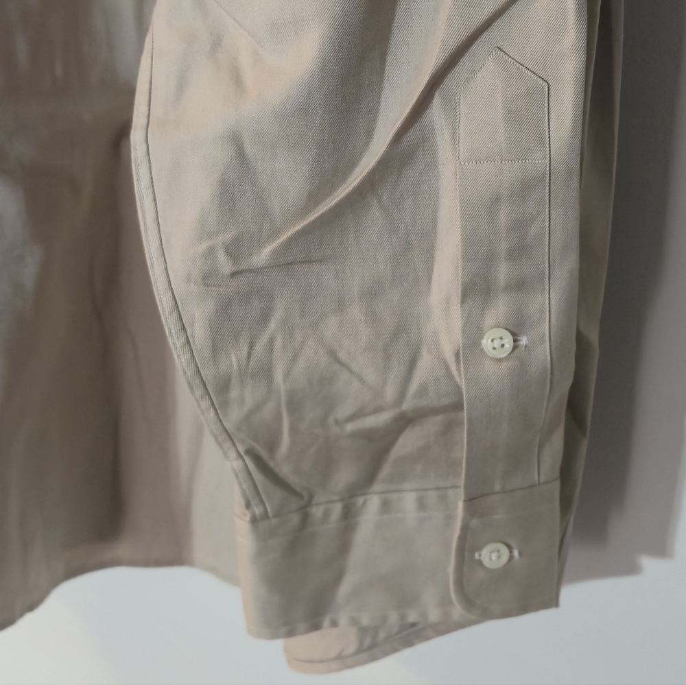 Polo Ralph Lauren XXL Whitfield Khaki Cotton Button Down Quiet Luxury Classic - Picture 7 of 8